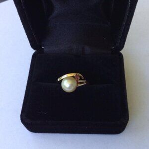 8mm Pearl Ruby 10k Ring